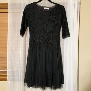 sz 6 Vintage Black lace dress